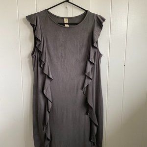 Evereve Allison Joy Faux Suede Ruffle Dress